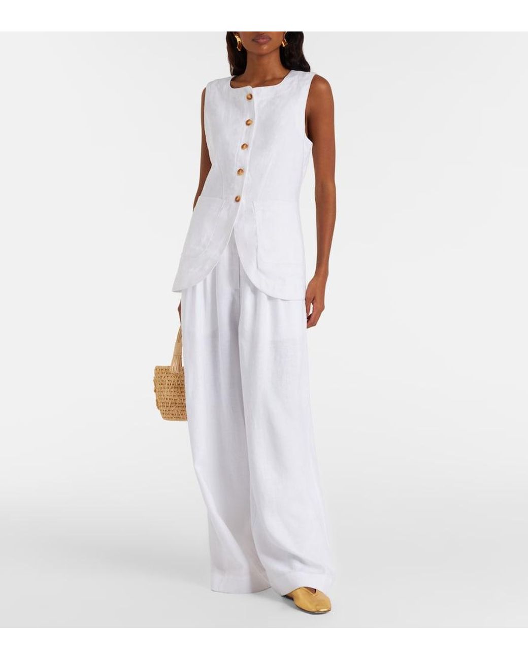 Posse White Emma Linen Vest