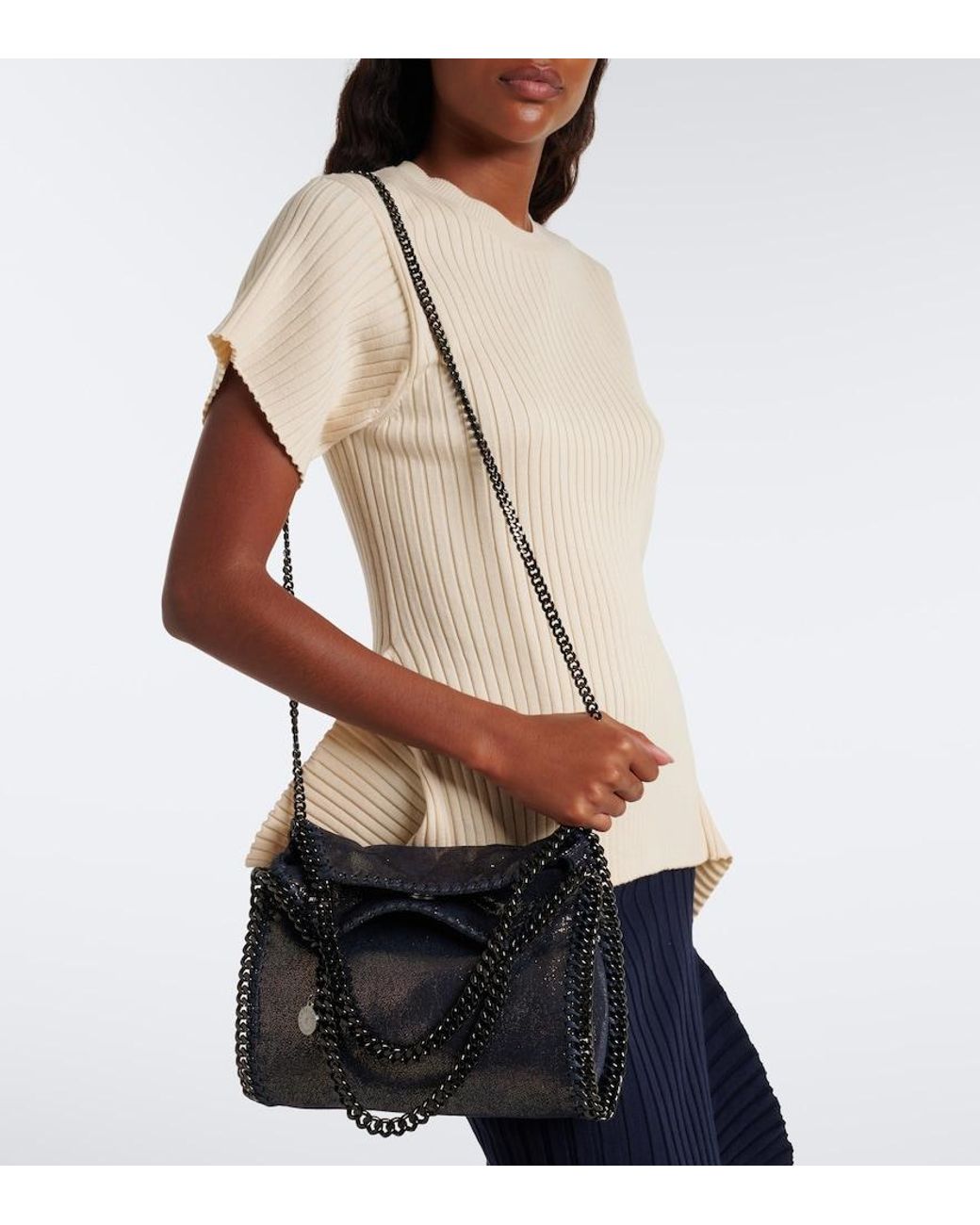 Stella McCartney Black Falabella Mini Top-Handle Bag