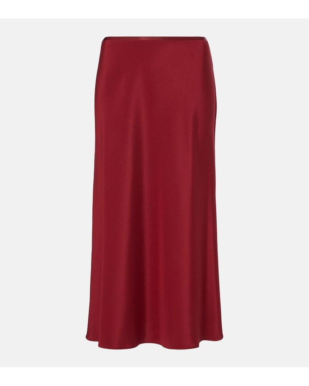 Max Mara Red Borbona Silk-Blend Midi Skirt