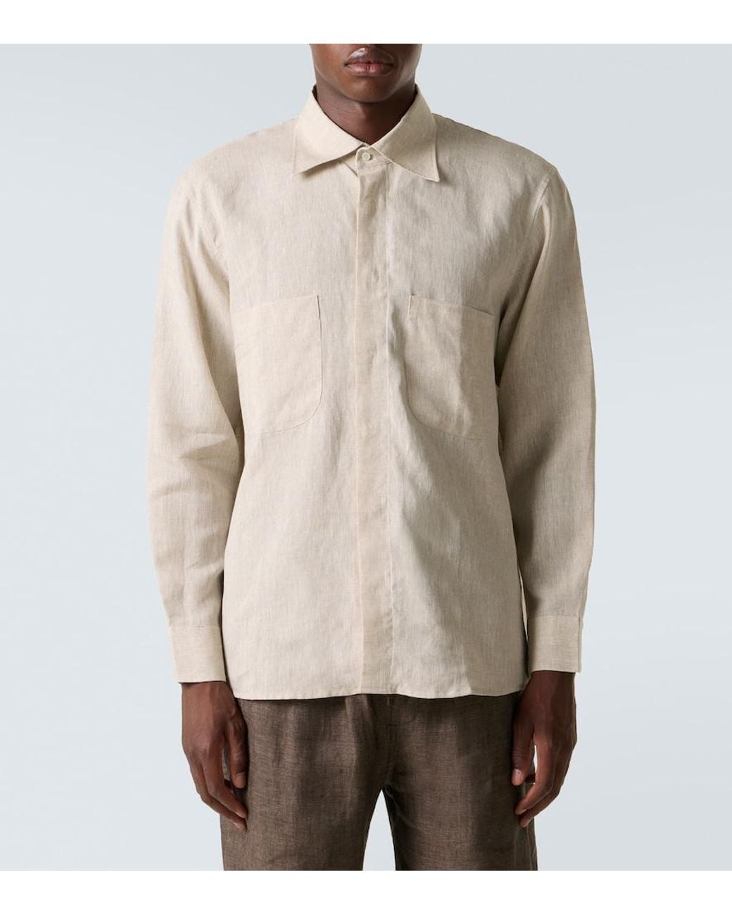 Saman Amel Hemd Aus Leinen in White für Herren