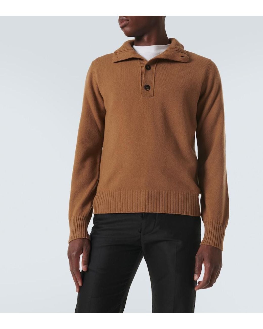 Tom Ford Brown Wool And Cashmere Turtleneck Sweater for men