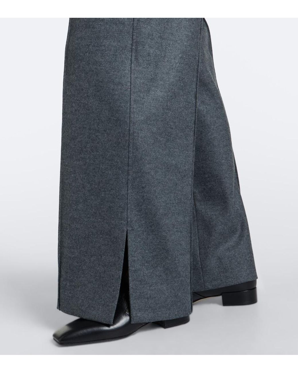 Jil Sander Gray Wool Wide-Leg Pants