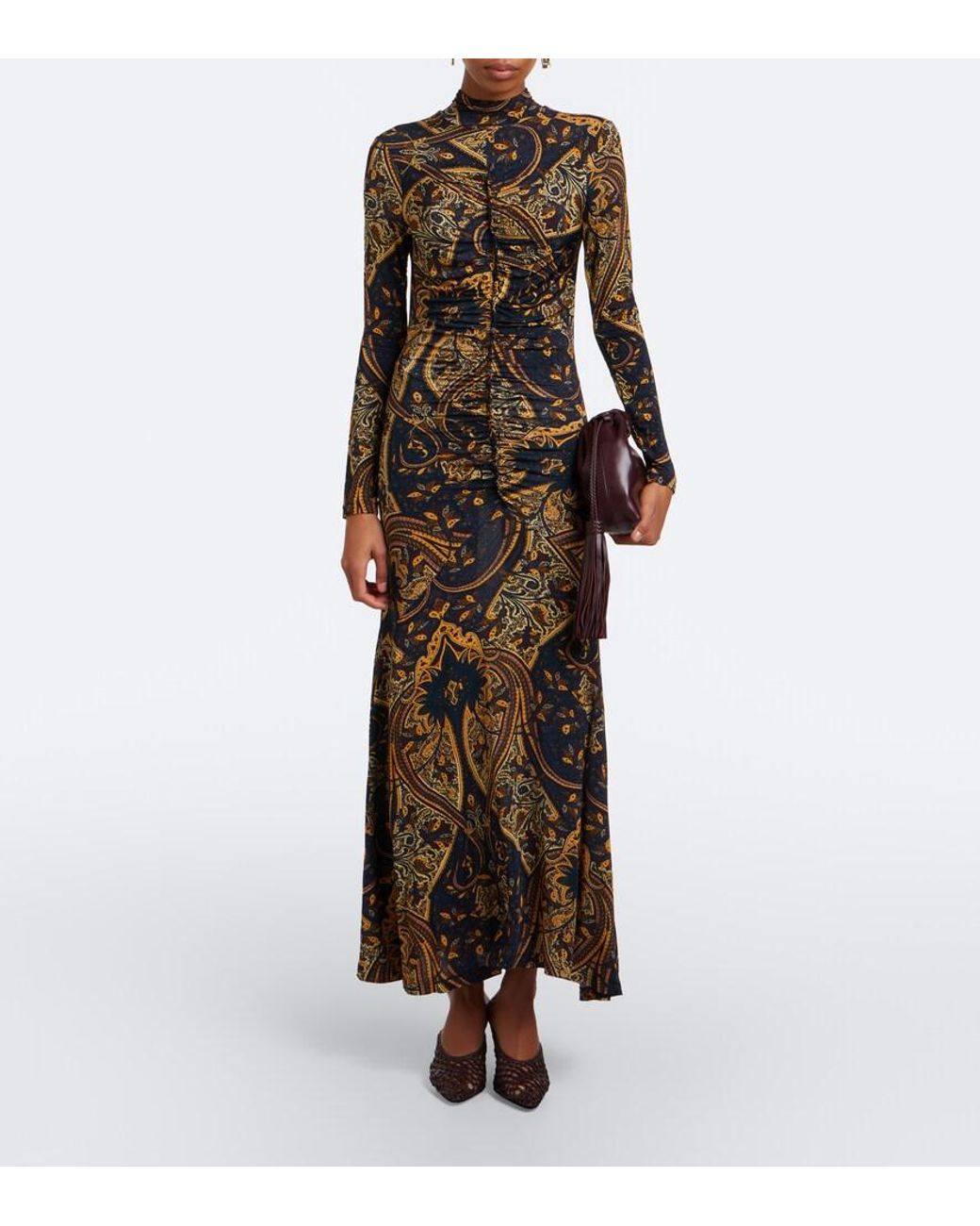Ulla Johnson Natural Ida Paisley Jersey Midi Dress