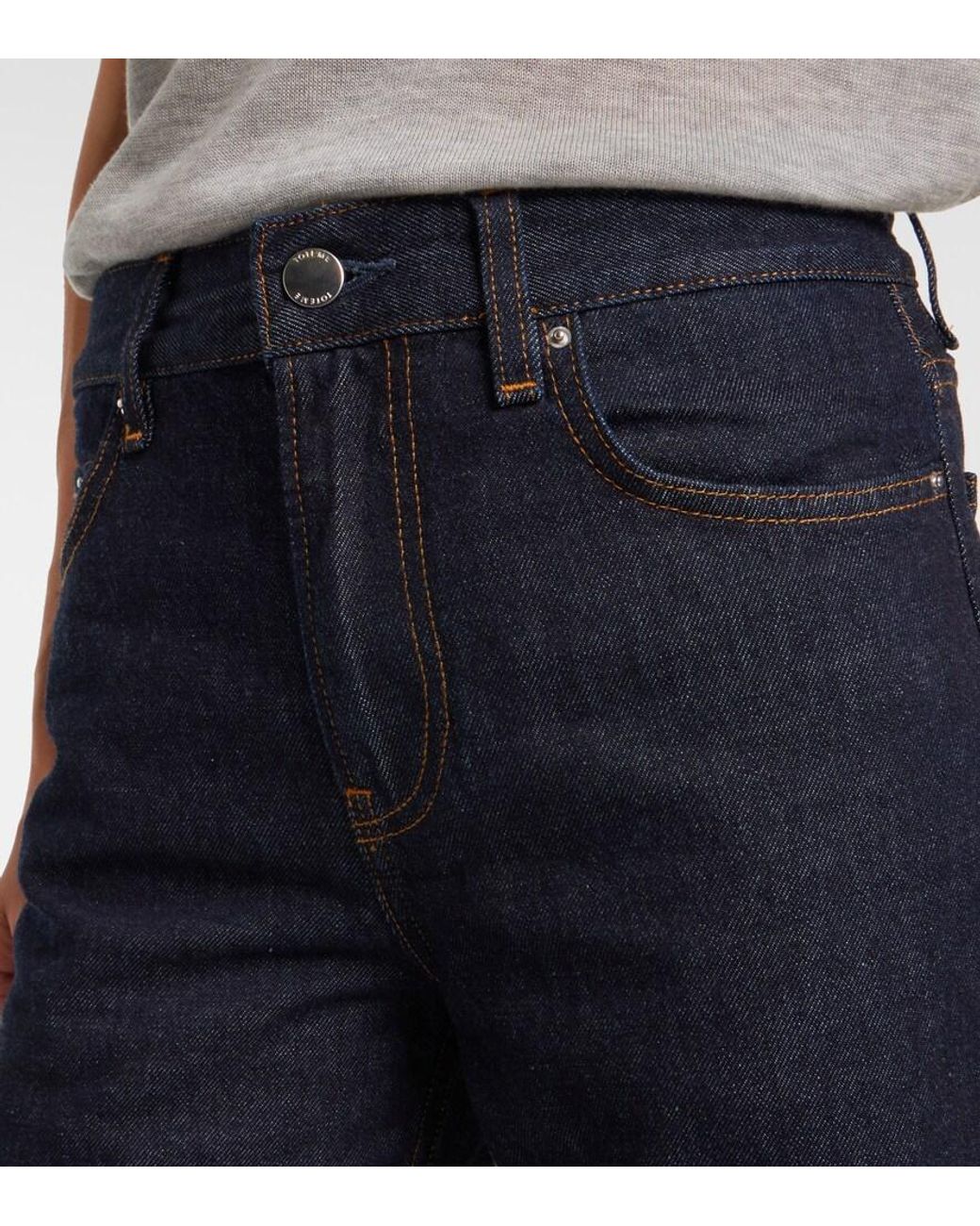 Totême  Blue Low-Rise Straight Jeans