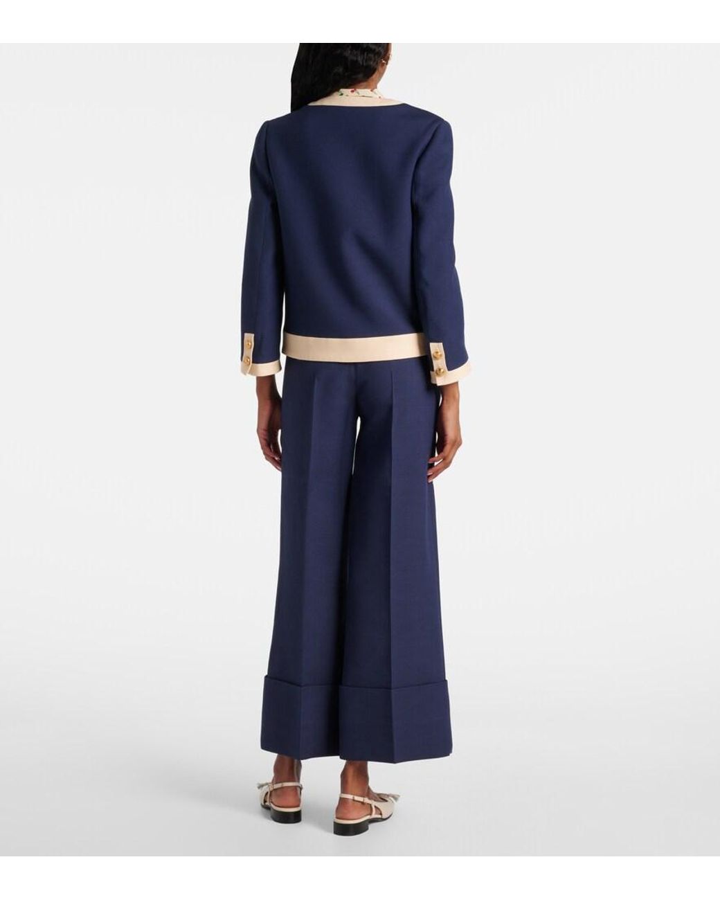 Valentino Blue Crepe Couture Jacket