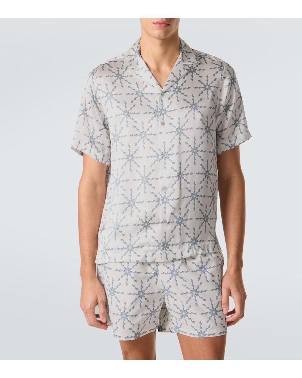 Frescobol Carioca White Roberto Silk Shirt for men