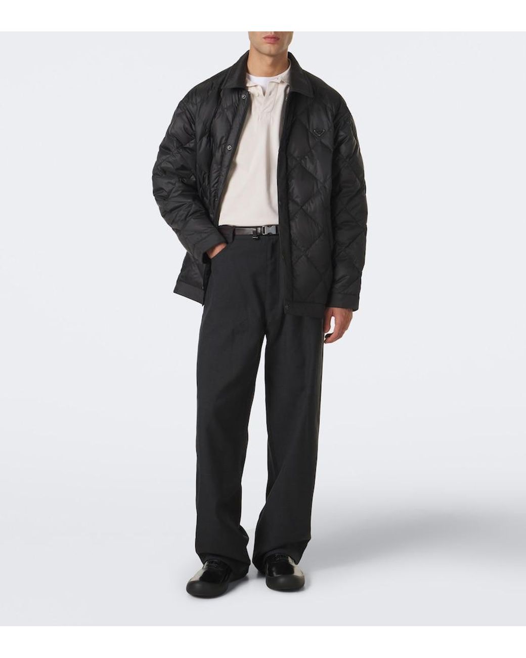 Baskets En Cuir Prada pour homme en coloris Black