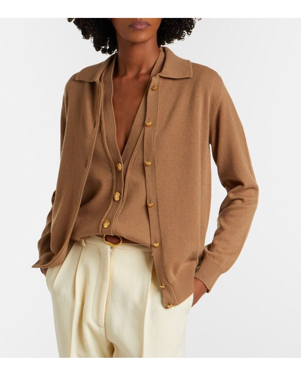 Blazé Milano Brown Highland Wool And Cashmere Cardigan