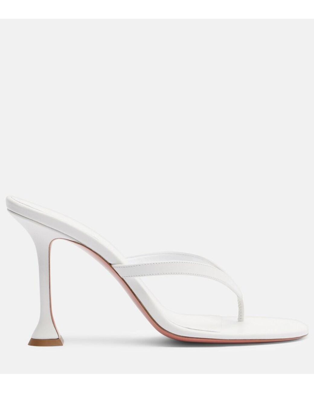 AMINA MUADDI White Juliette Leather Thong Sandals
