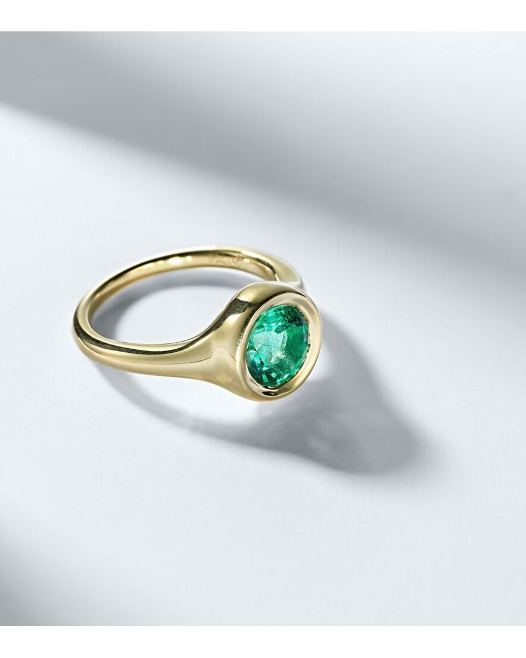 Octavia Elizabeth White Lenny 18Kt Ring With Emerald for men