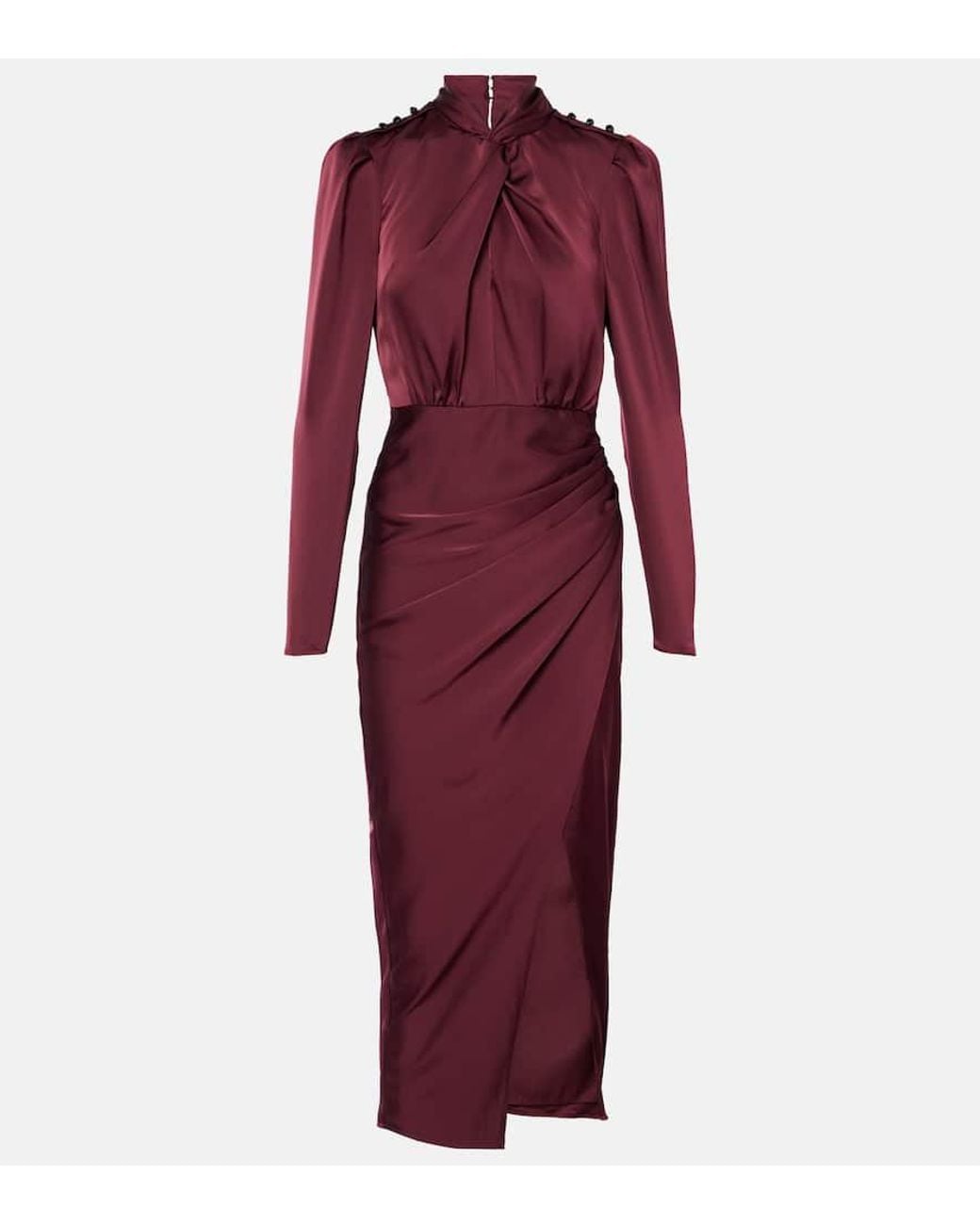 self portrait satin midi dress Self-Portrait-Satin Midi Dress Dresses Purple-Dresses