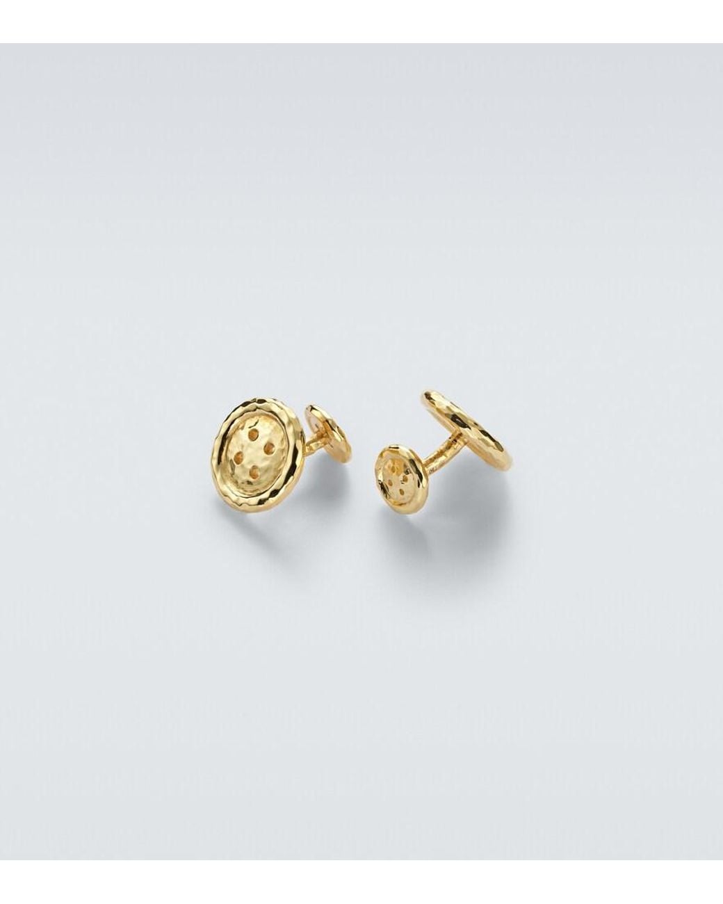 Octavia Elizabeth White Button 18Kt Cufflinks for men