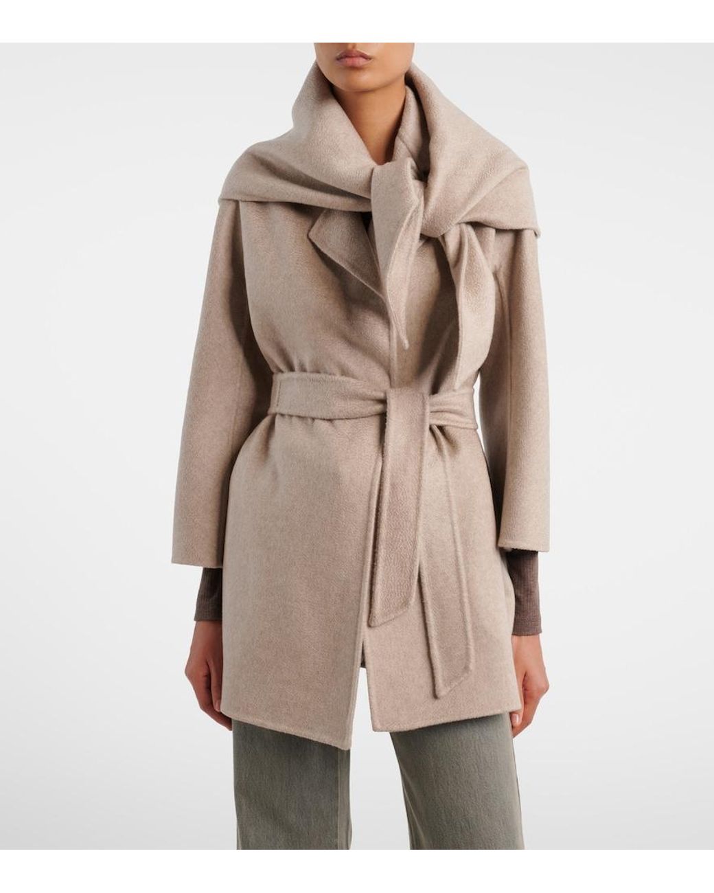 Max Mara Natural Cashmere Wrap Coat