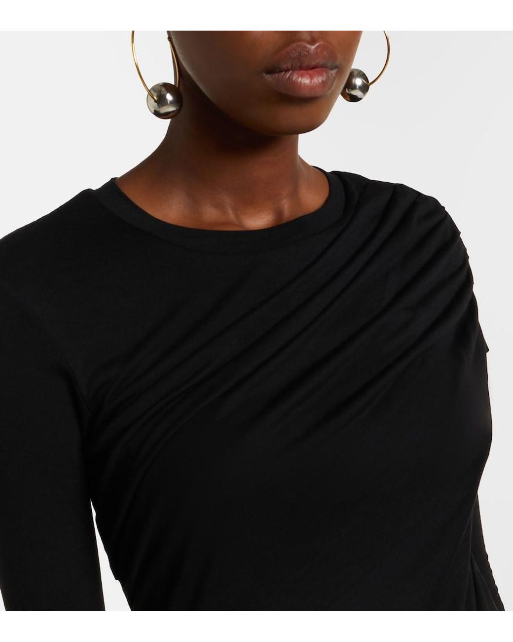 Isabel Marant Black Dressi Draped Jersey Top