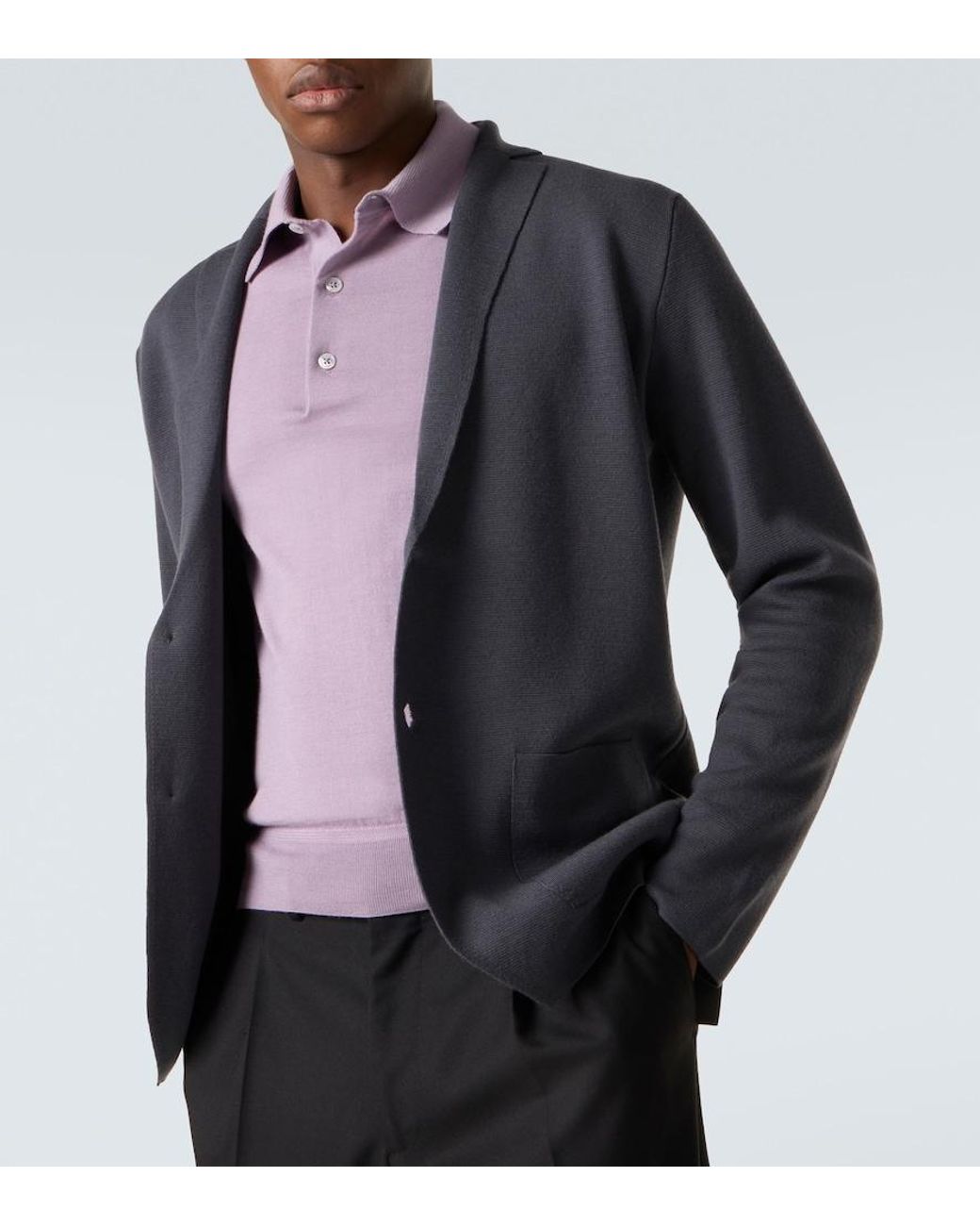 Thom Sweeney Blue Wool Blazer for men