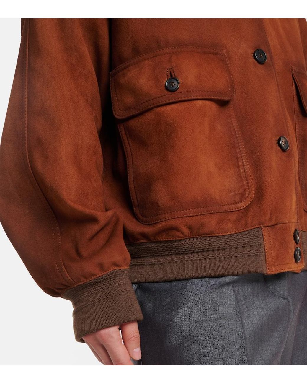 Miu Miu Brown Suede Bomber Jacket