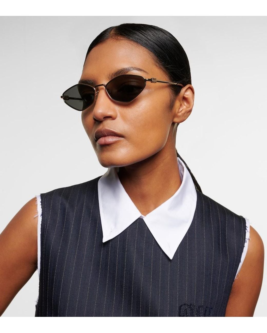 Miu Miu Gray Miu Regard Cat-Eye Sunglasses