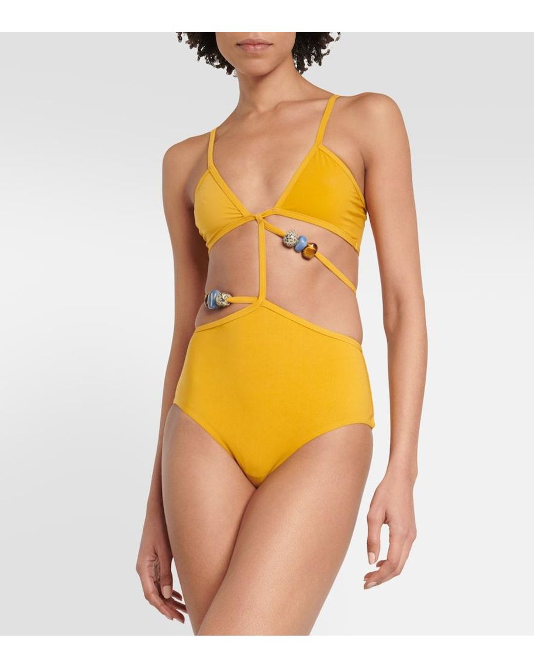 Christopher Esber Orange Verzierter Badeanzug