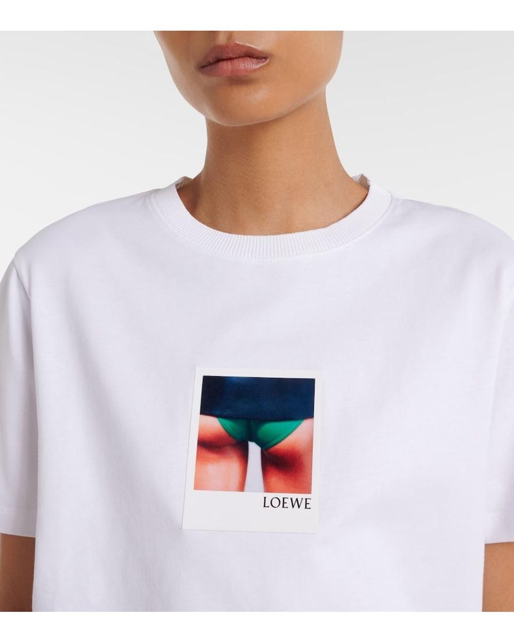 Loewe White Applique Cotton Jersey T-Shirt