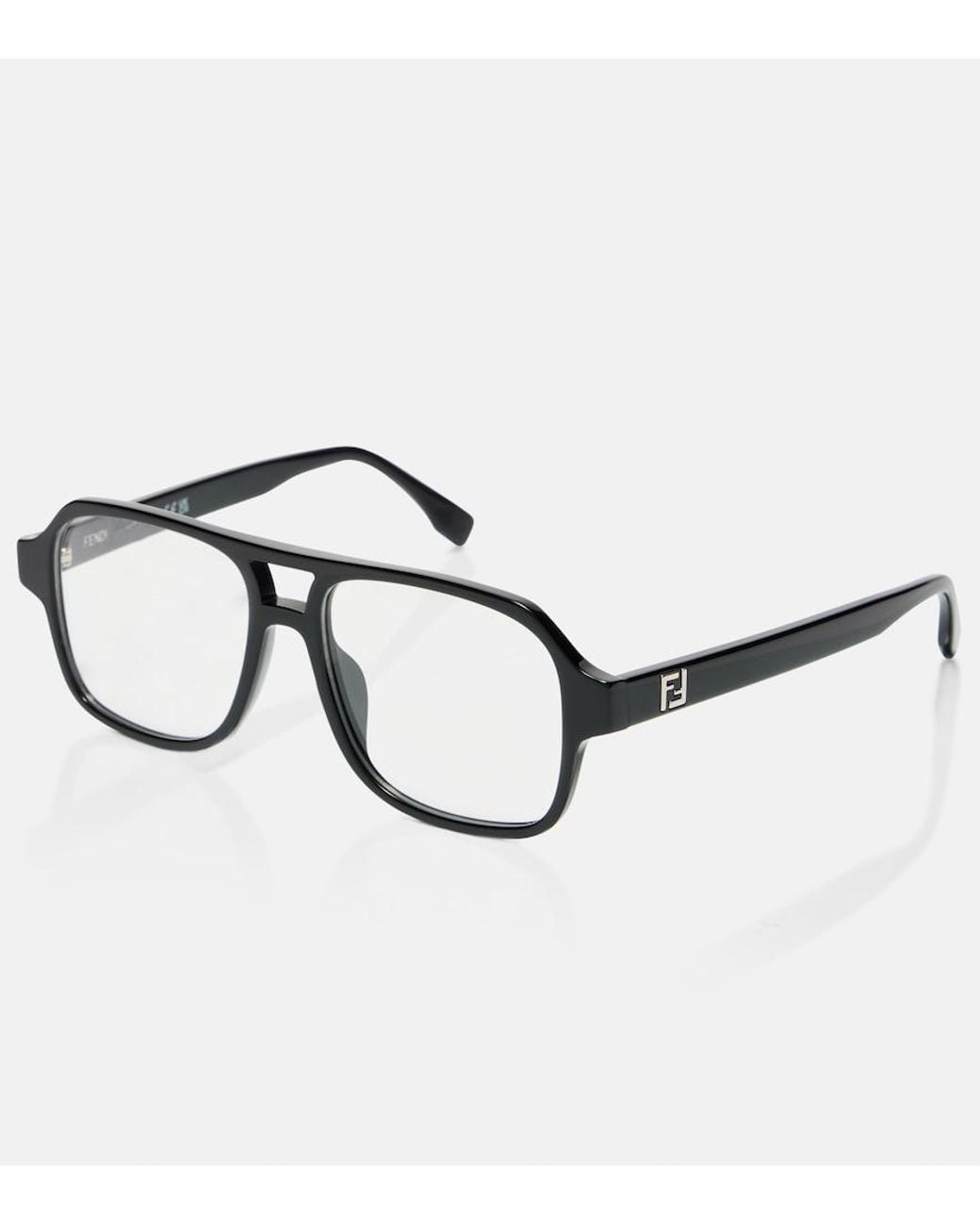 Fendi Brown Ff Squared Aviator Glasses