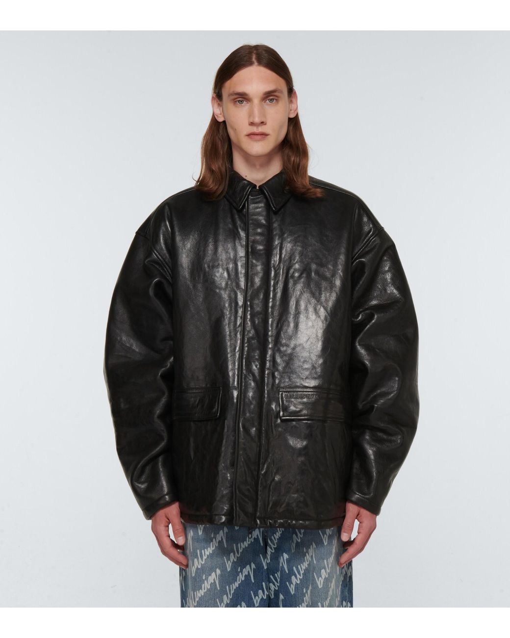 Black basic faux leather bomber jacket - PULL&BEAR