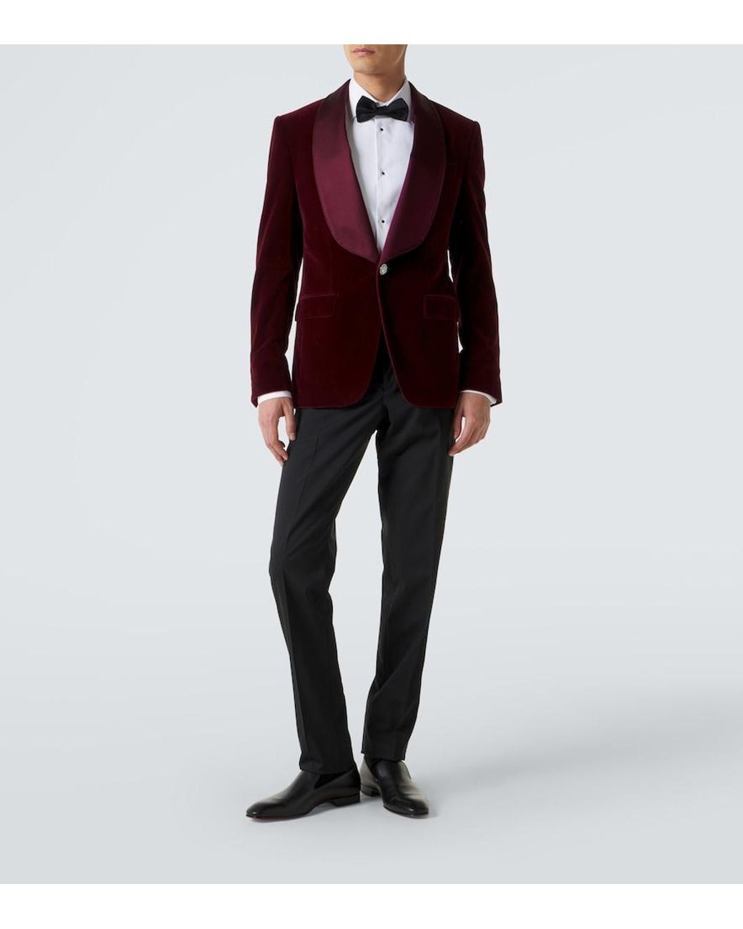 Dolce & Gabbana Black Wool And Silk-Blend Tuxedo Pants for men