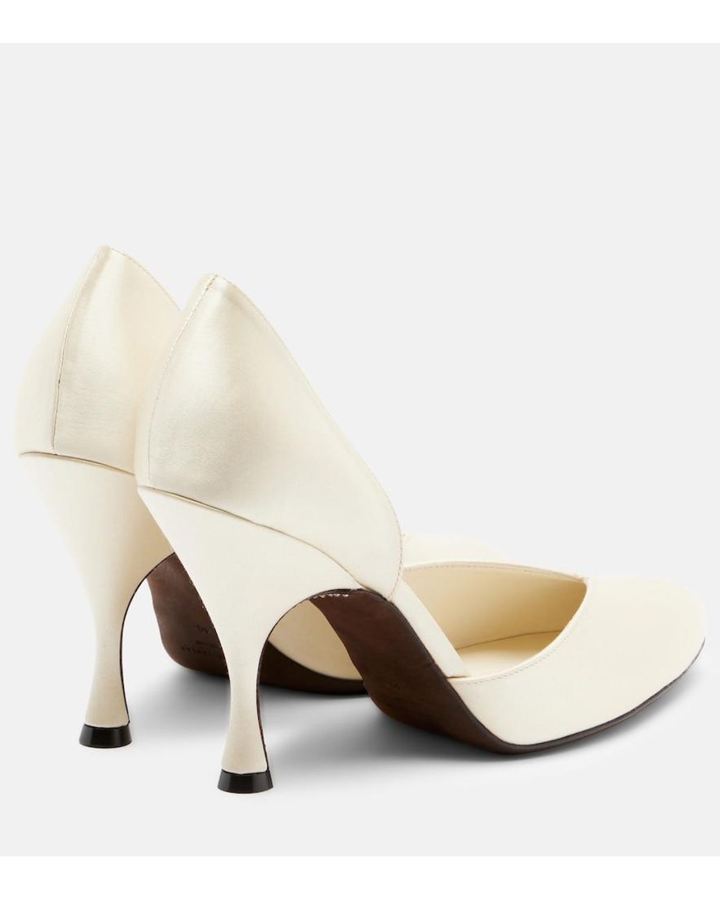 Herbert Levine White Not Half Bad Embellished Satin Pumps