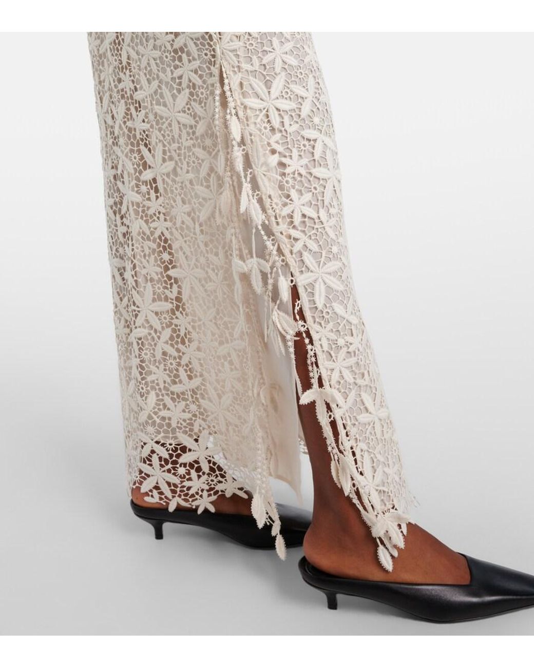 Totême White Low-Rise Maxi Skirt
