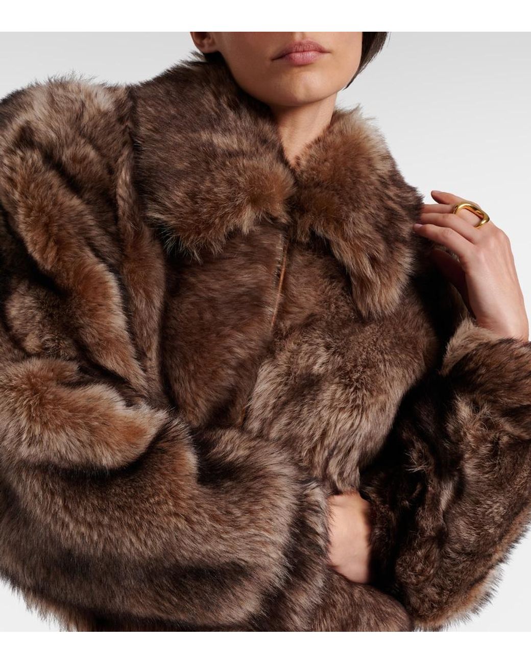 Chloé Brown Cropped Shearling Jacket