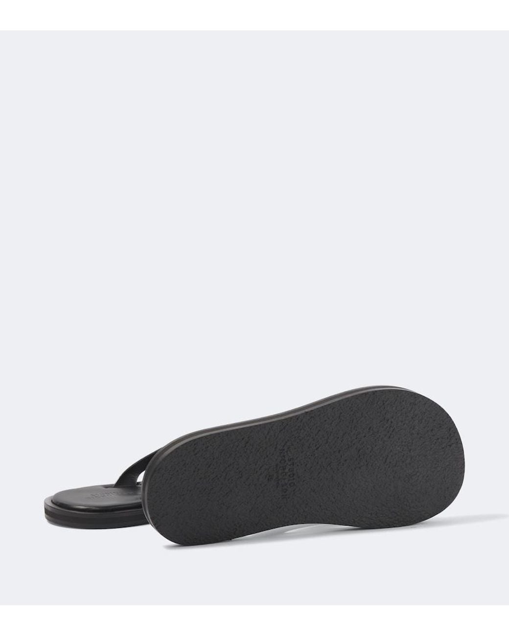 Studio Nicholson Black Curren Leather Thong Sandals for men