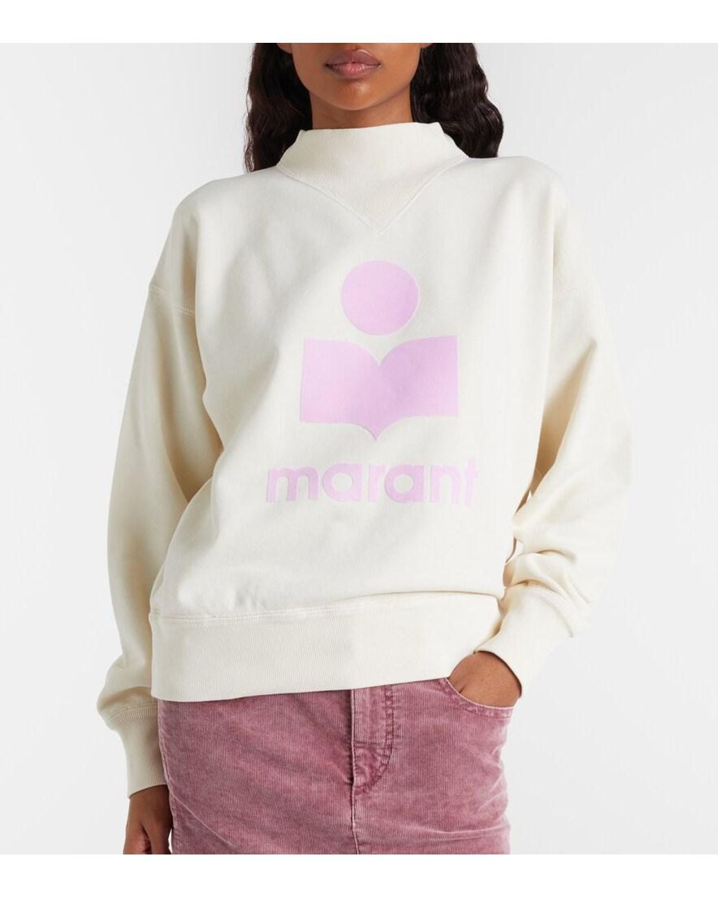 Isabel Marant White Logo Cotton-Blend Fleece Sweatshirt