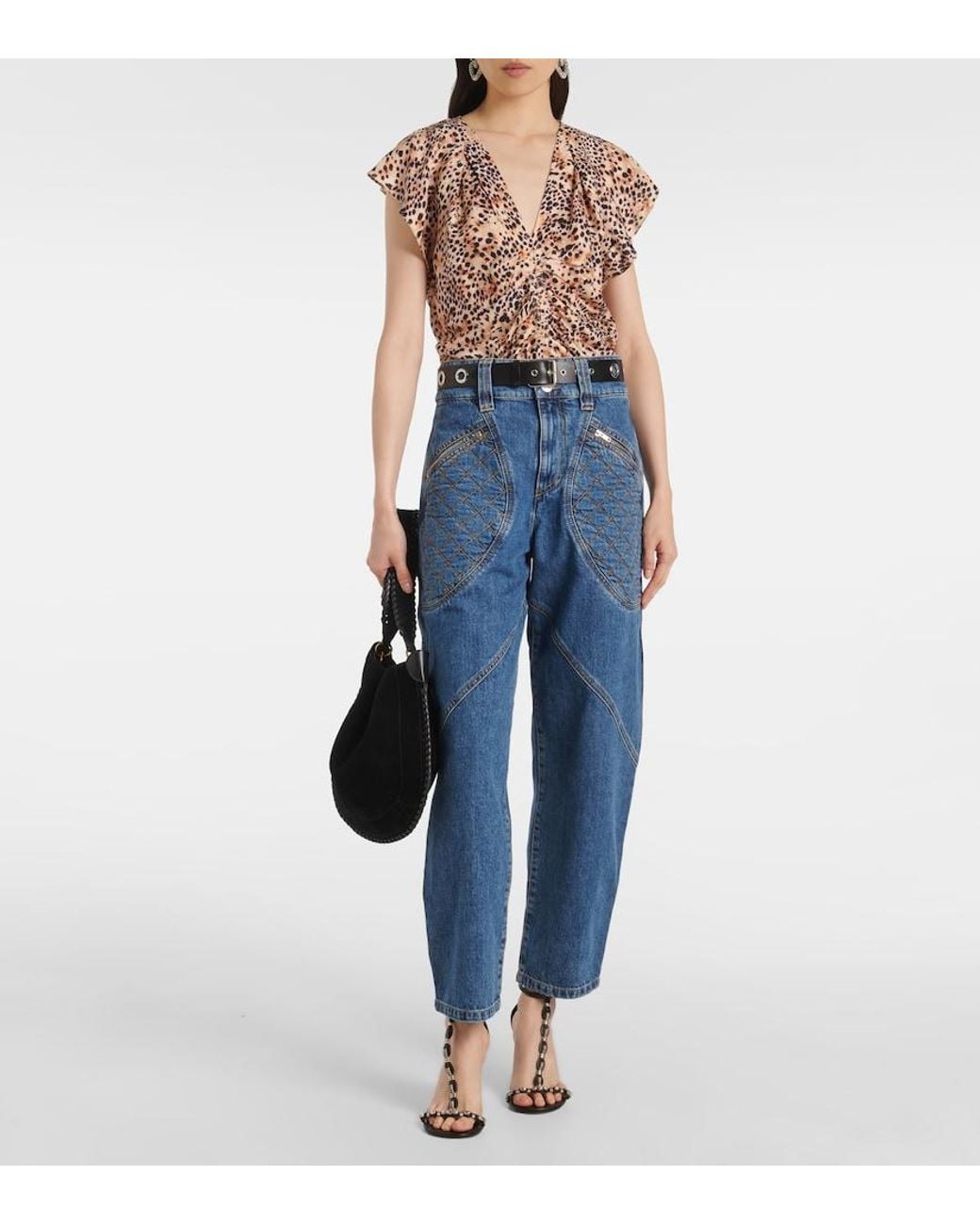 Isabel Marant Blue Catarina Quilted Jeans