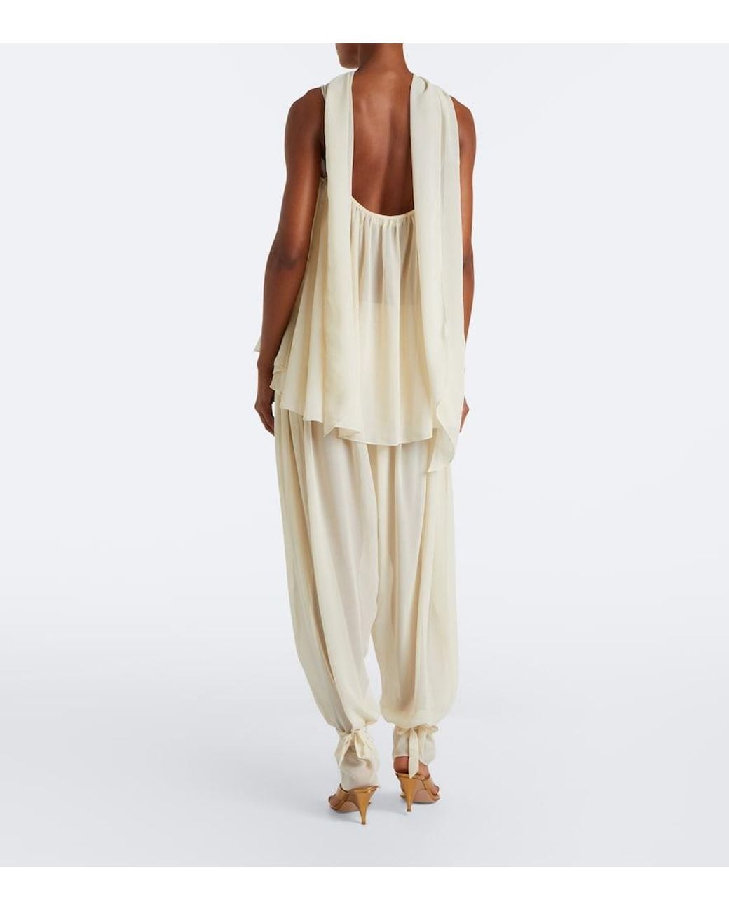 De La Vali Natural Ines Chiffon Balloon Pants