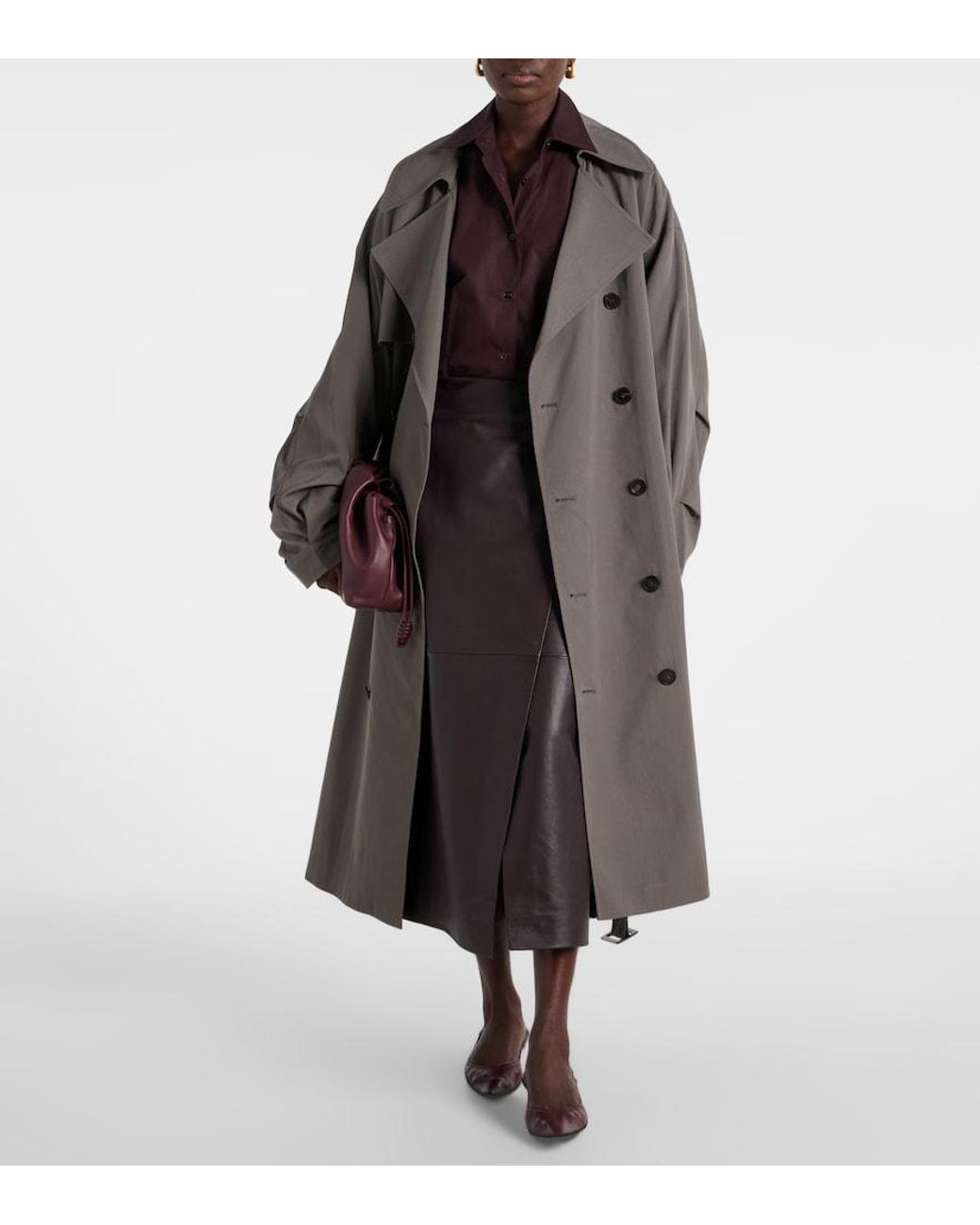 Frankie Shop Brown Mavis Oversized Trench Coat