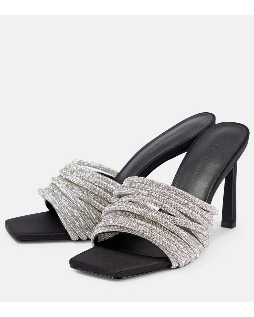 Jonathan Simkhai Black Lena Crystal-Embellished High Sandals