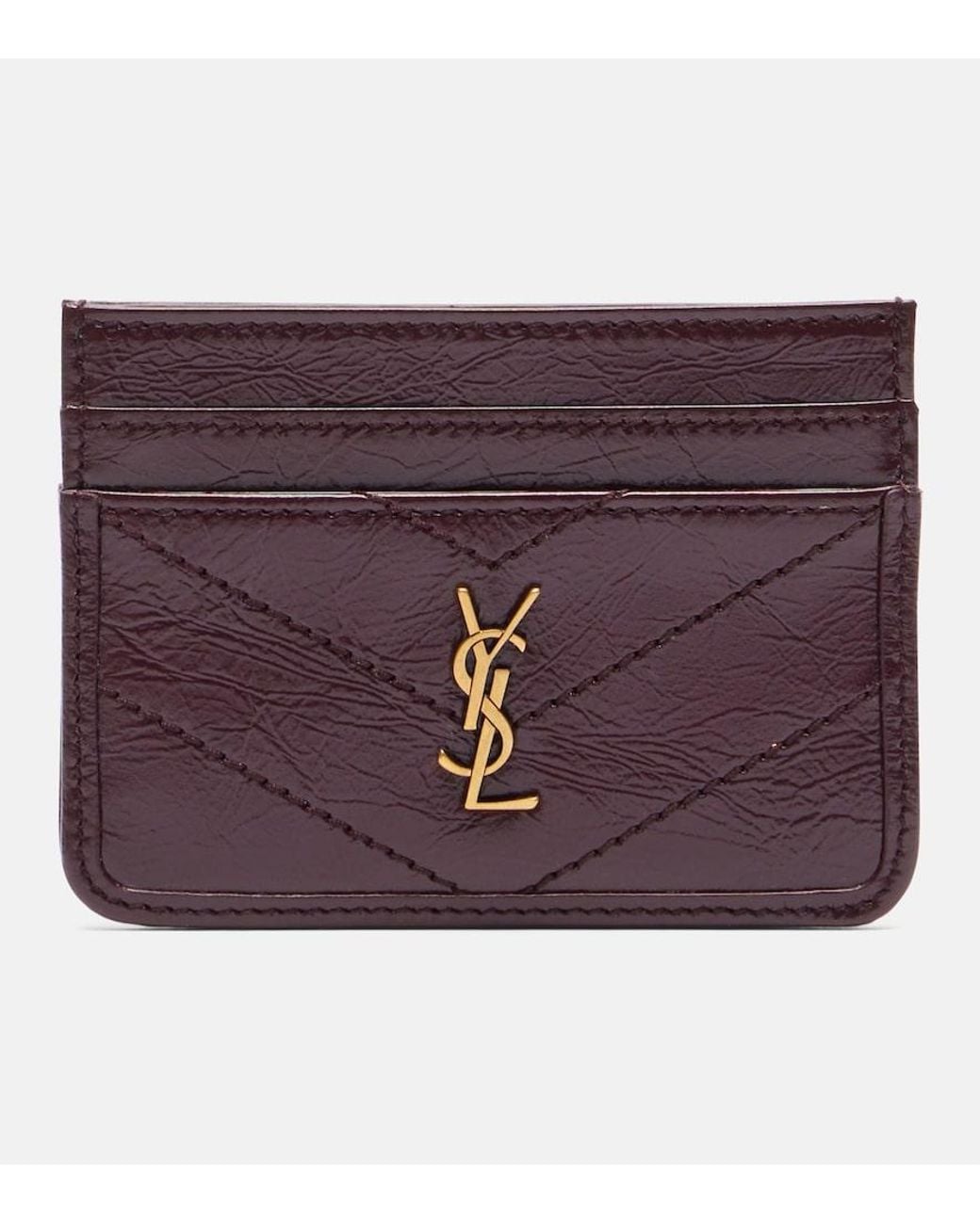 Saint Laurent Purple Niki Leather Card Holder