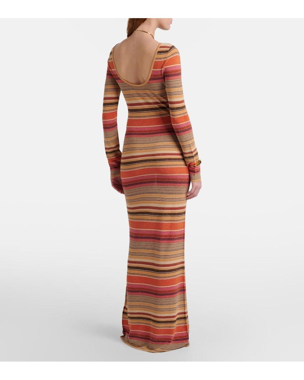 Faithfull The Brand Red Notturna Striped Maxi Dress
