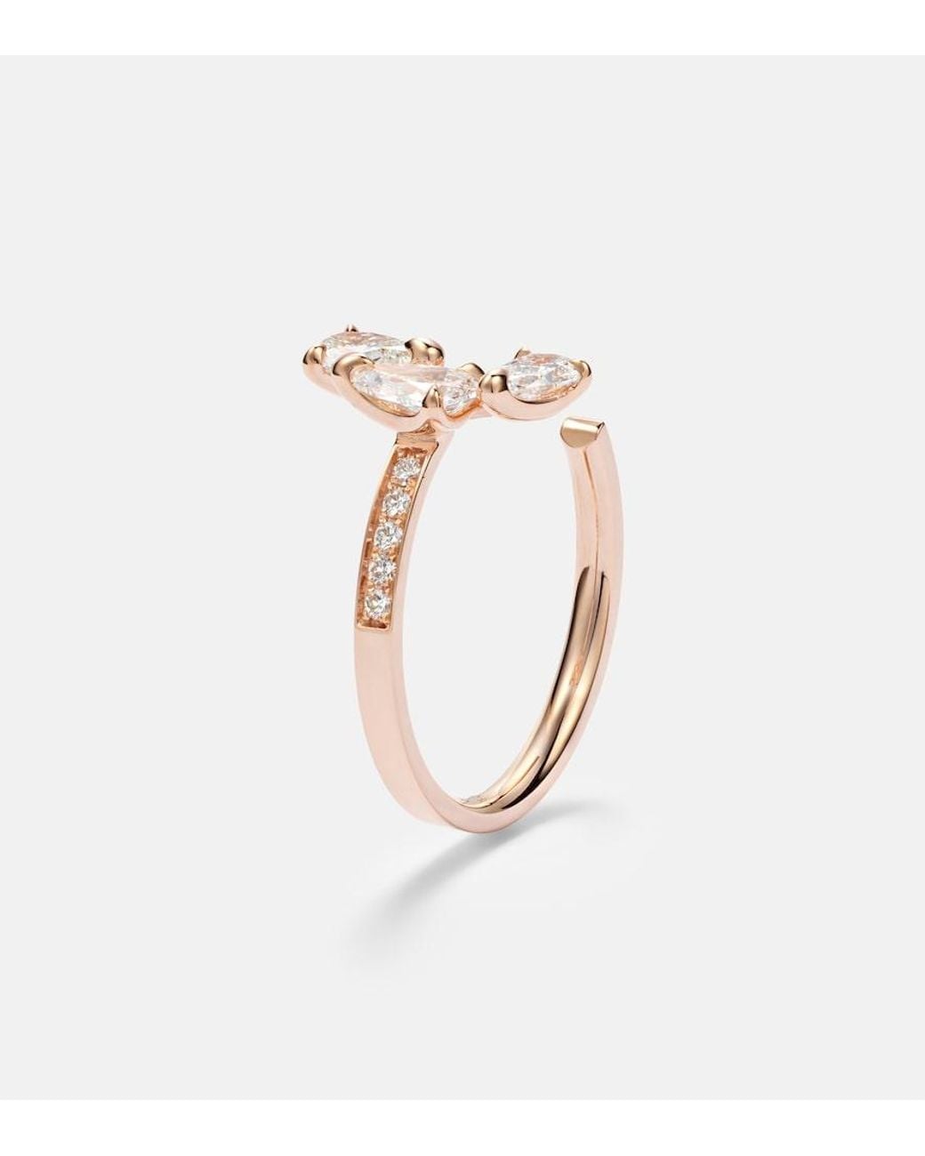 Repossi White Serti Sur Vide 18Kt Rose Ring With Diamonds