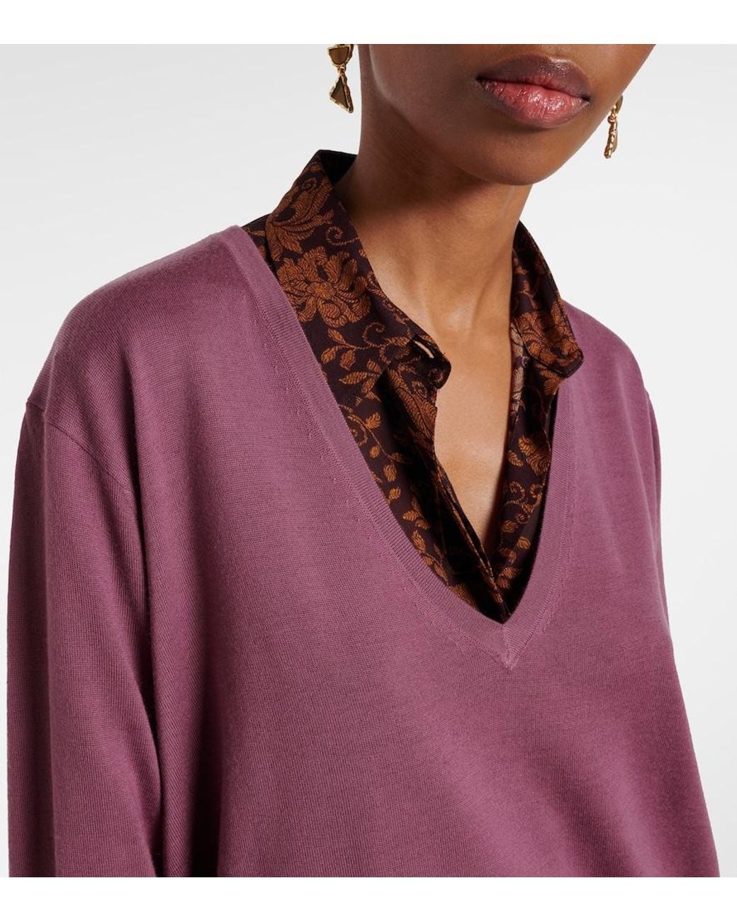 Dries Van Noten Purple Wool Sweater