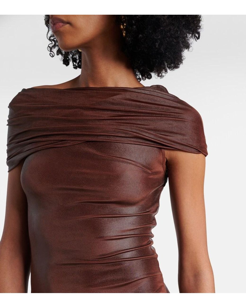 Rick Owens Brown Lilies Lola Minidress