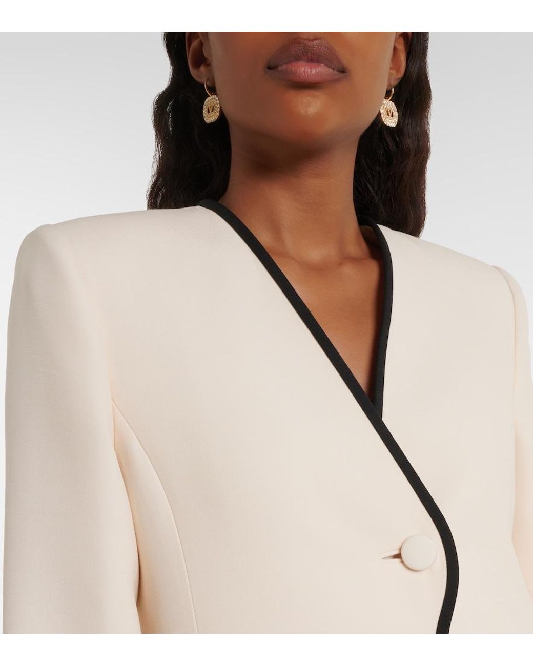 Valentino Garavani Natural Crepe Couture Scalloped Jacket