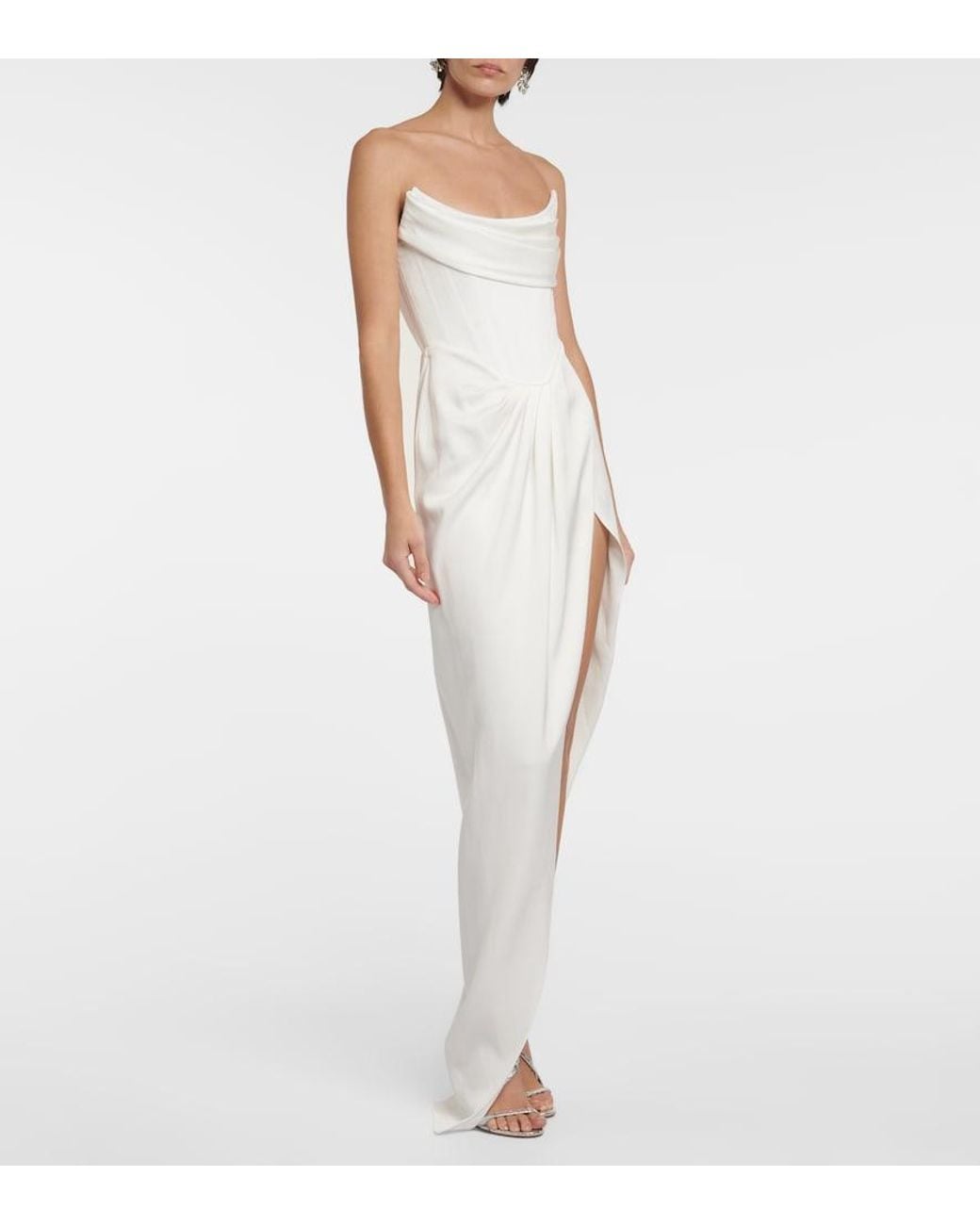 Alex Perry White Bridal Bustier-Robe Aus Crepe