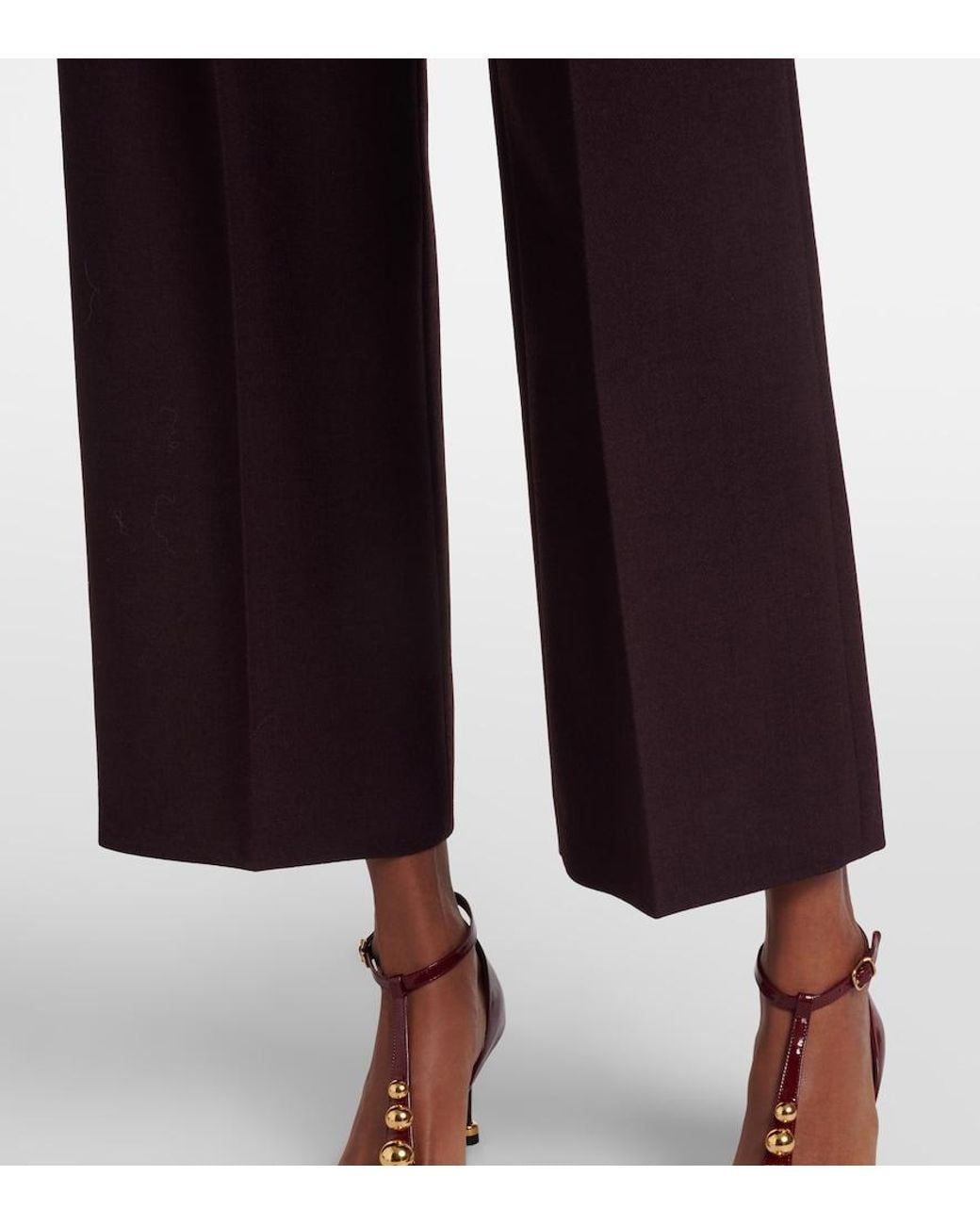 Chloé Purple High-Rise Virgin Wool Wide-Leg Pants