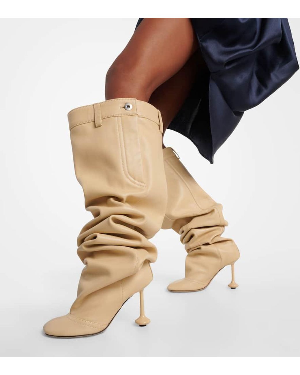 Loewe Toy Leather Over-The-Knee Boots in Natural | Lyst