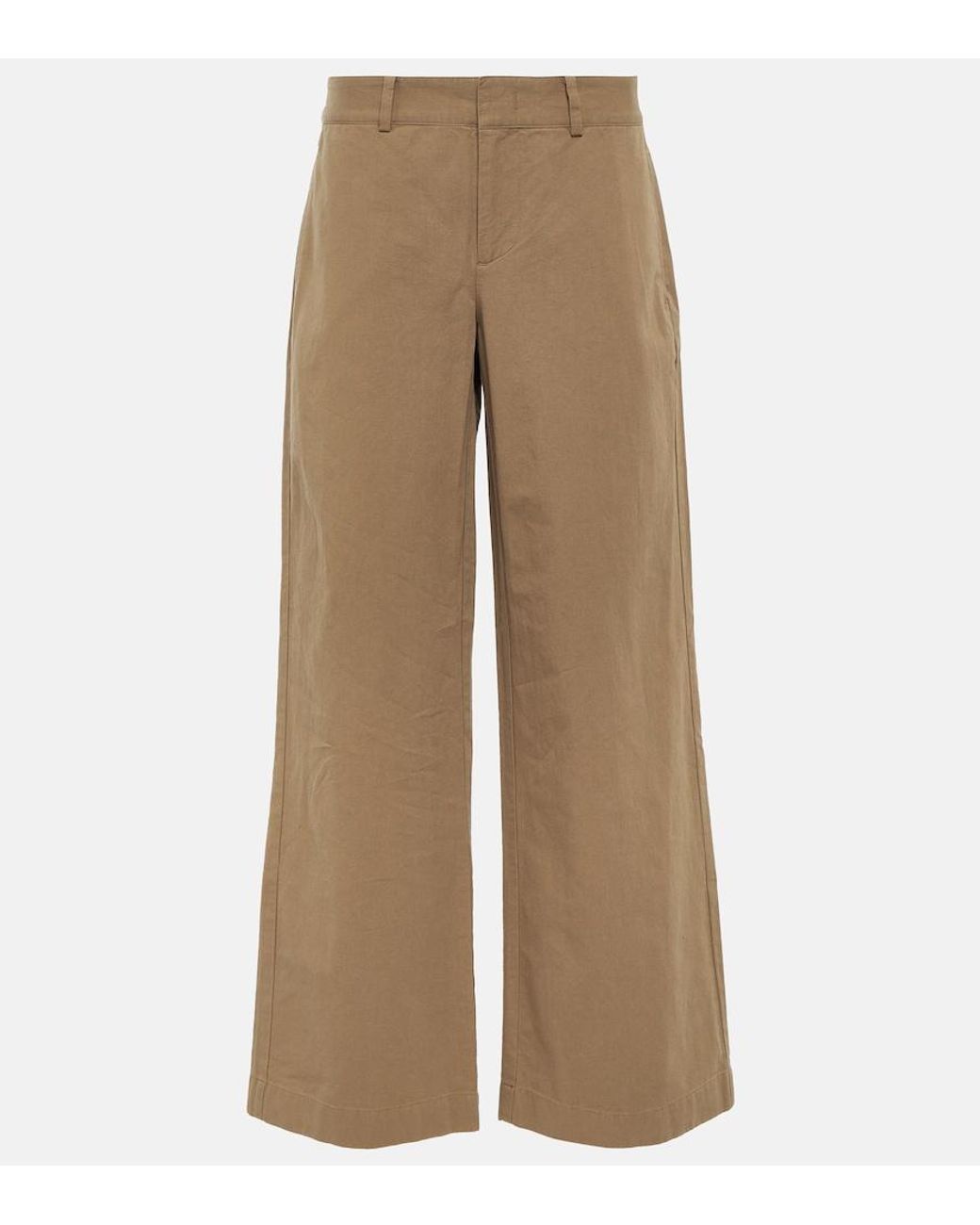 Vince Green High-Rise Cotton Twill Wide-Leg Pants
