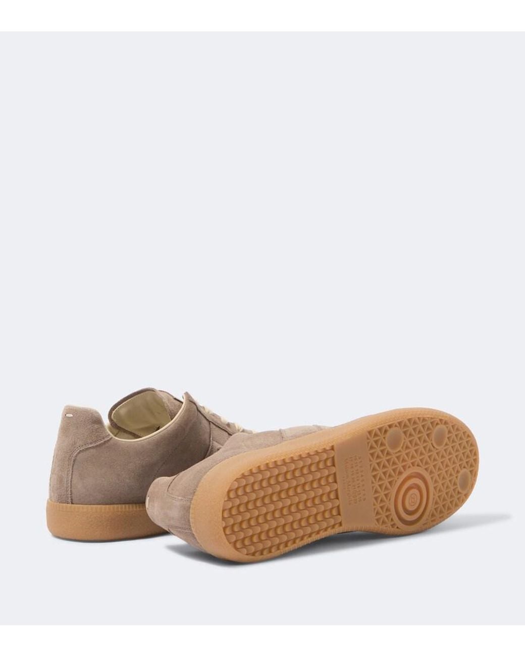 Maison Margiela Brown Replica Suede Sneakers for men