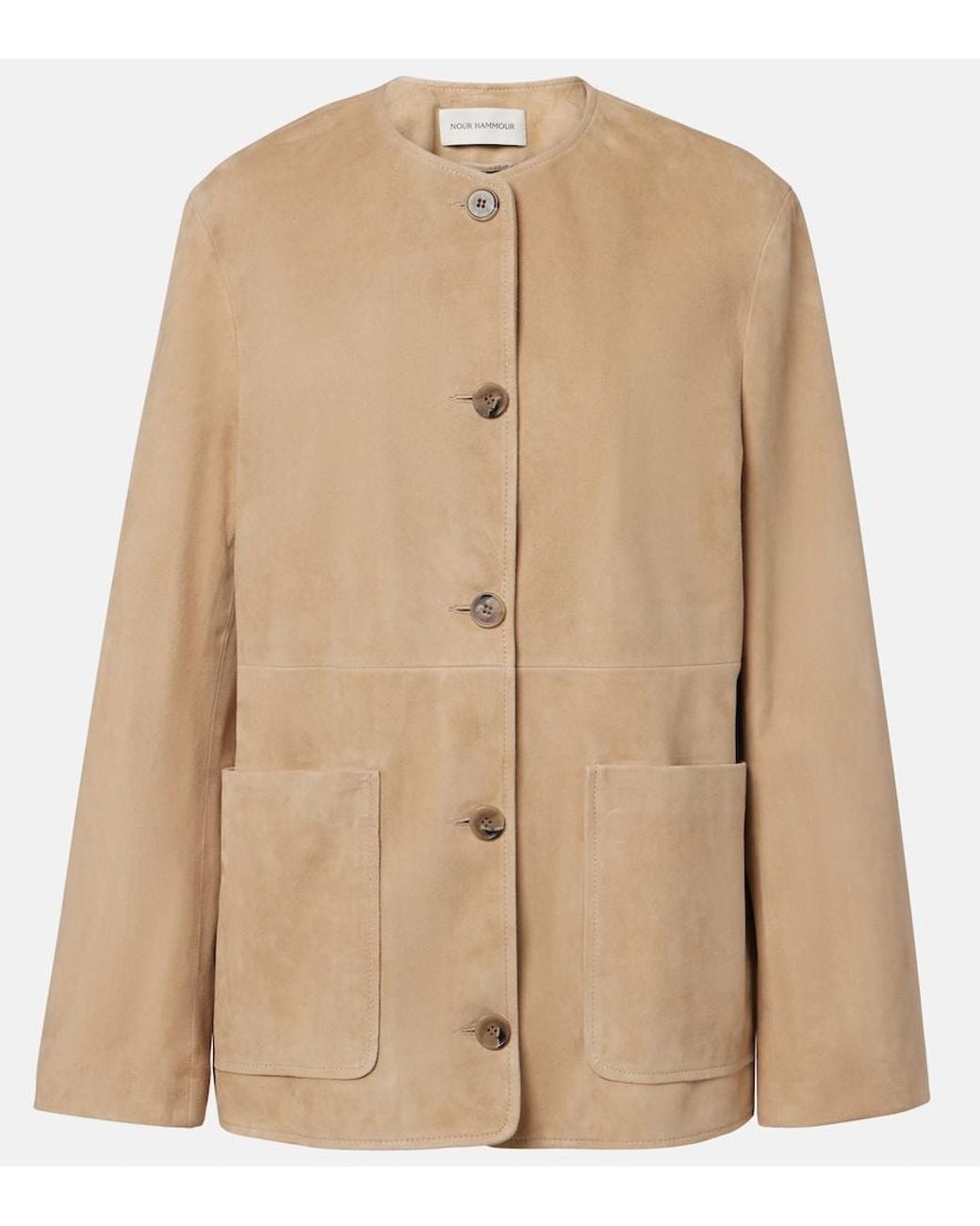 Nour Hammour Natural Suede Jacket
