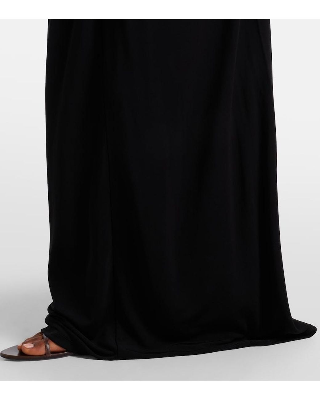 Christopher Esber Black Embellished Gathered Jersey Maxi Skirt