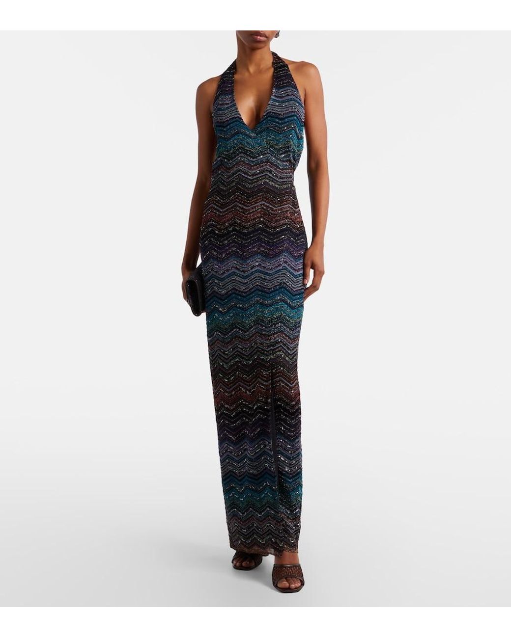 Missoni Blue Sequined Lame Gown