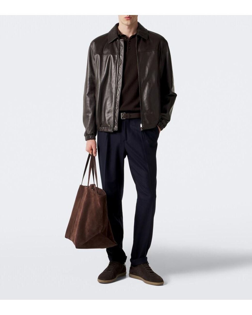 Thom Sweeney Blue Wool-Blend Chinos for men